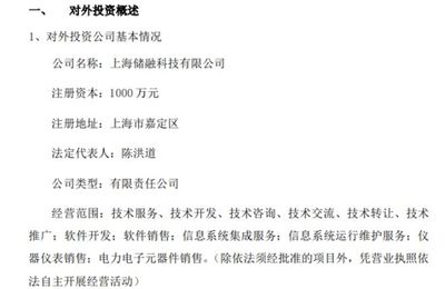 儲融檢測戰略布局新領域 擬投資千萬設立上海儲融科技，聚焦電力電子元器件銷售
